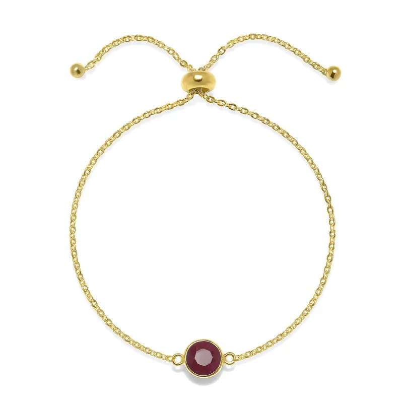 Birthstone Solitaire Bracelet- July Ruby sold by Amelia Rose Design