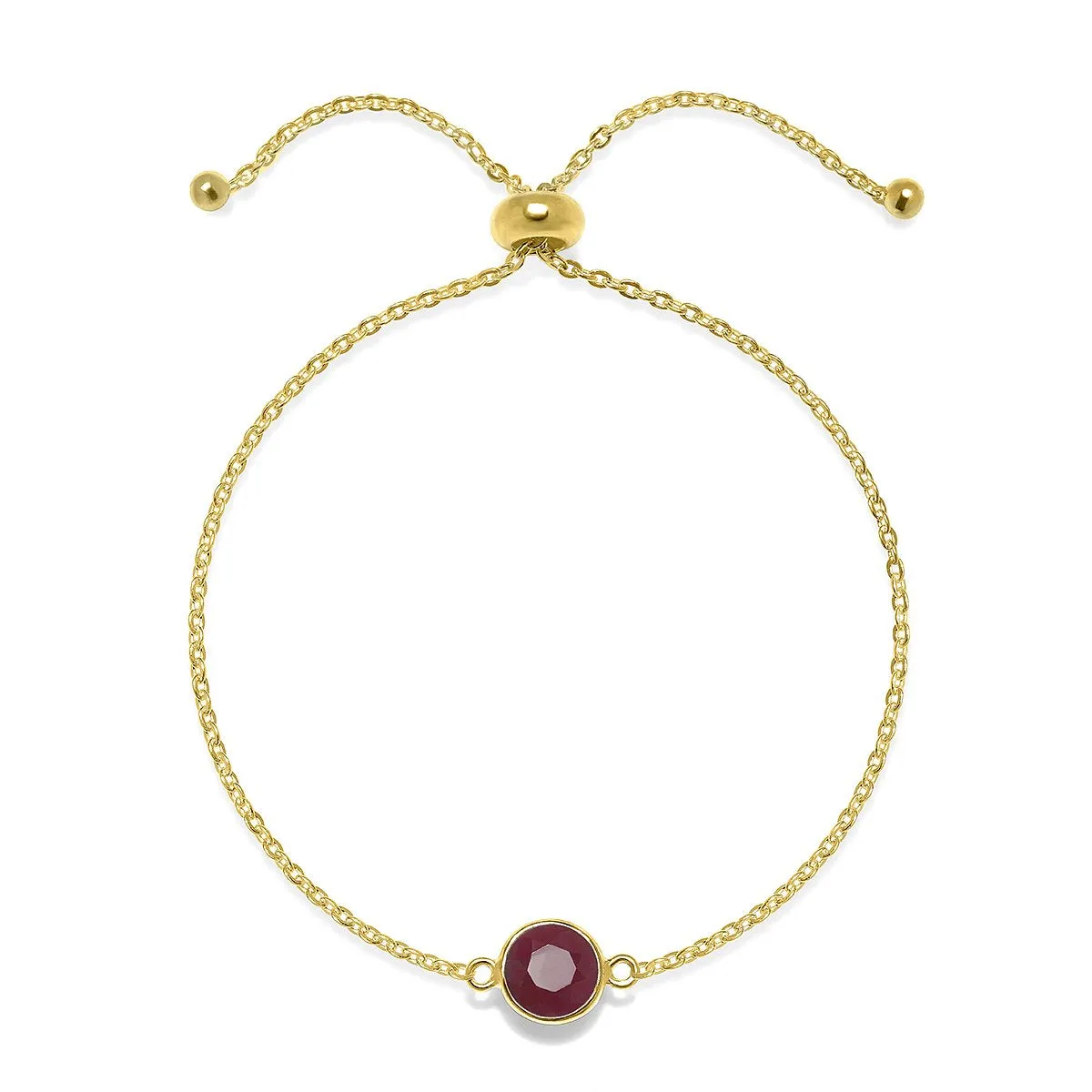 Birthstone Solitaire Bracelet- July Ruby sold by Amelia Rose Design