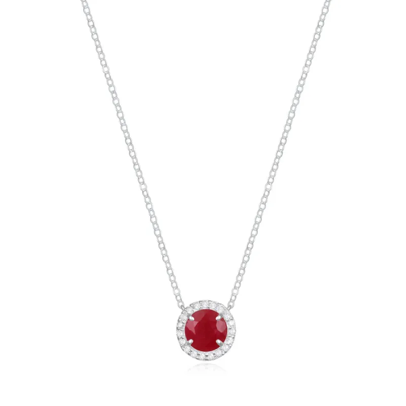Diamond & Birthstone Necklace- July Ruby sold by Amelia Rose Design