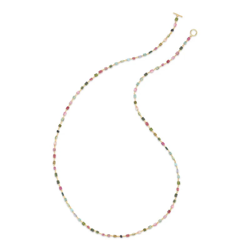 Tourmaline Chicklet Long Necklace sold by Amelia Rose Design