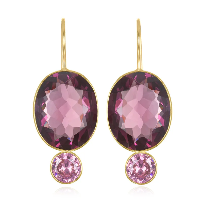Valencia Grand Oval Earring-Rose Gold sold by Amelia Rose Design