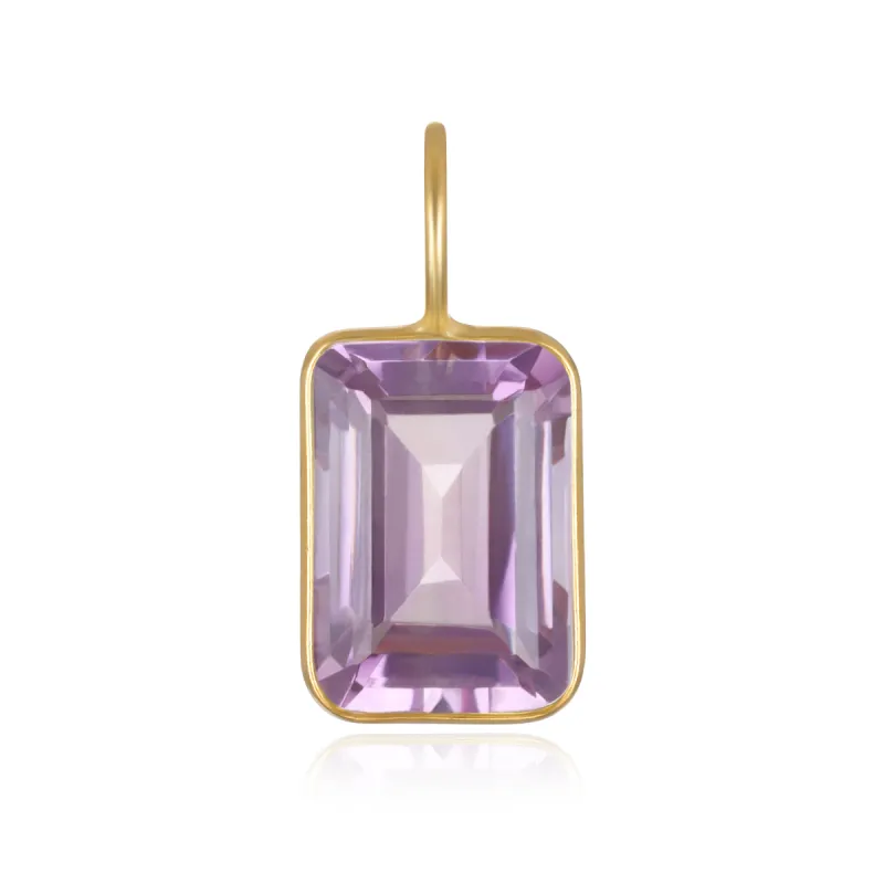 Pink Amethyst Emerald Cut Charm sold by Amelia Rose Design