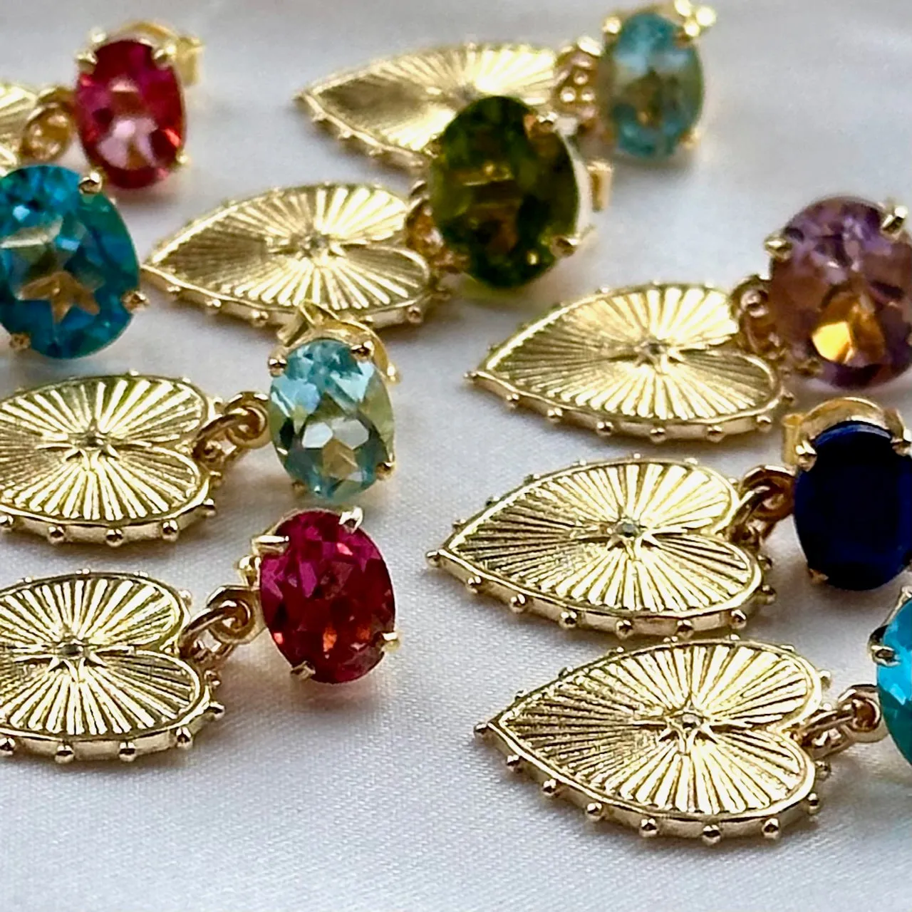 New! Beaded Heart Posts-Peridot Grand sold by Amelia Rose Design product image thumbnail 3