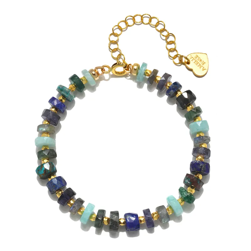 Shades of Fall Gemstone Heishi Bracelet sold by Amelia Rose Design