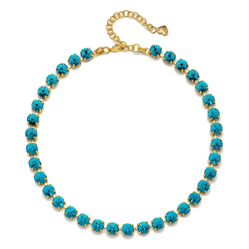 London Solitaire Choker-Cyan sold by Amelia Rose Design
