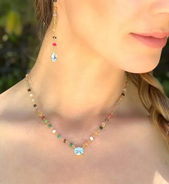 Rainbow Gemstone Pendant sold by Amelia Rose Design