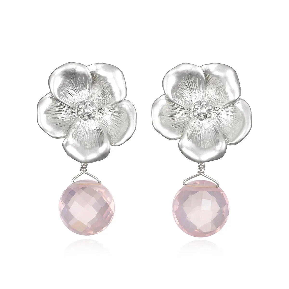 NEW! Peony Earring-Rose Quartz sold by Amelia Rose Design product image thumbnail 2