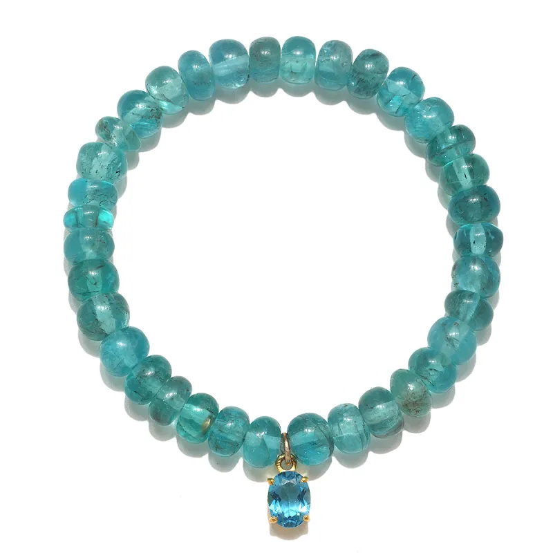 Apatite and London Blue Topaz Gem Drop Bracelet sold by Amelia Rose Design