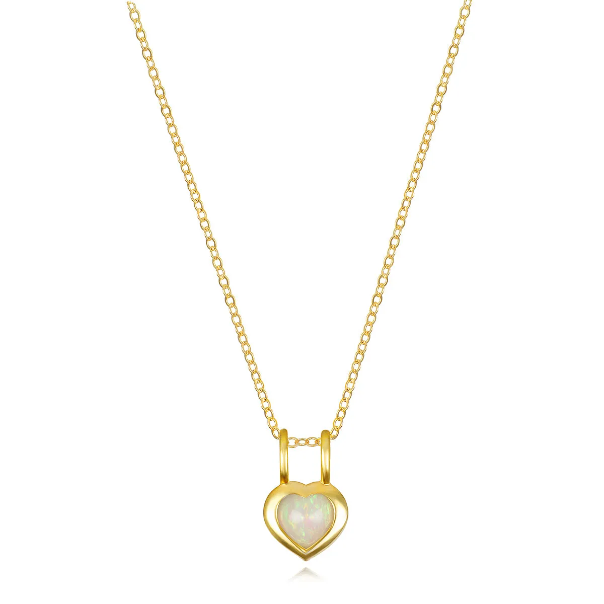 Birthstone Heart Necklace - June Ethiopian Opal sold by Amelia Rose Design