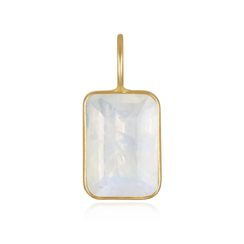Rainbow Moonstone Emerald Cut Charm sold by Amelia Rose Design