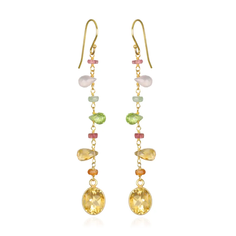 Wildflower Bezel Dangles-Citrine sold by Amelia Rose Design