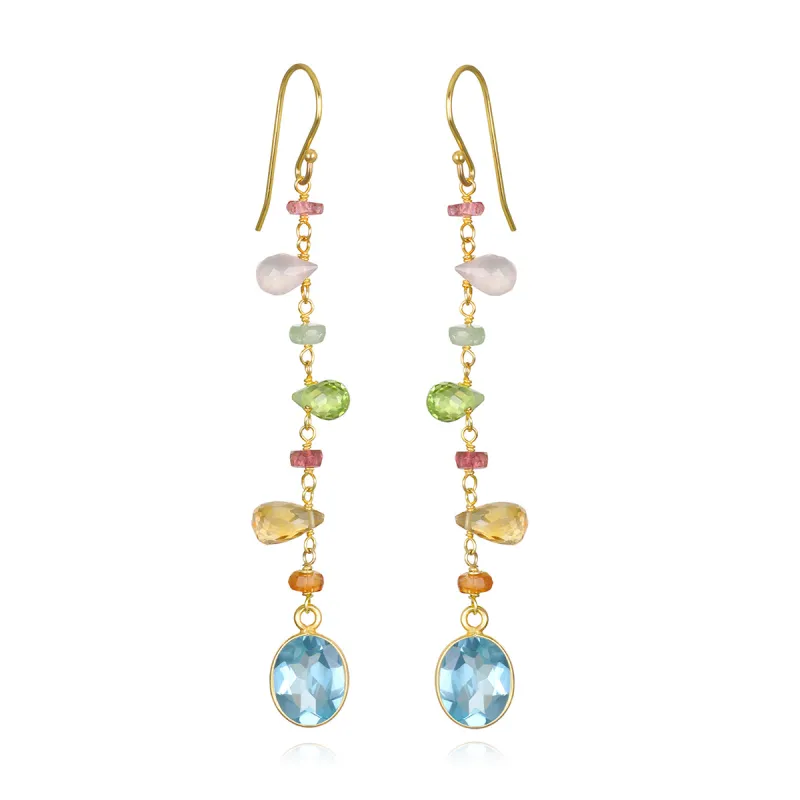 New! Wildflower Bezel Dangles-Topaz Gold sold by Amelia Rose Design