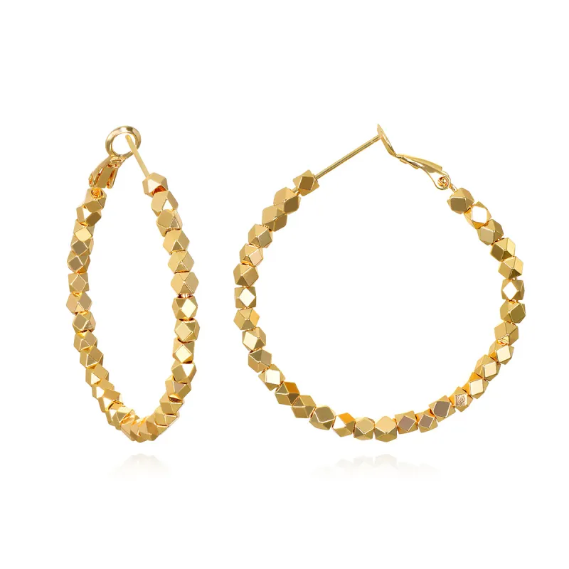 Golden Facet Hoops sold by Amelia Rose Design