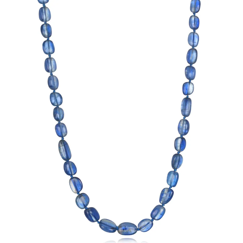 Polished Kyanite Knotted Necklace sold by Amelia Rose Design