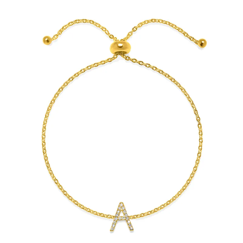 Diamond Initial Bracelet Gold sold by Amelia Rose Design