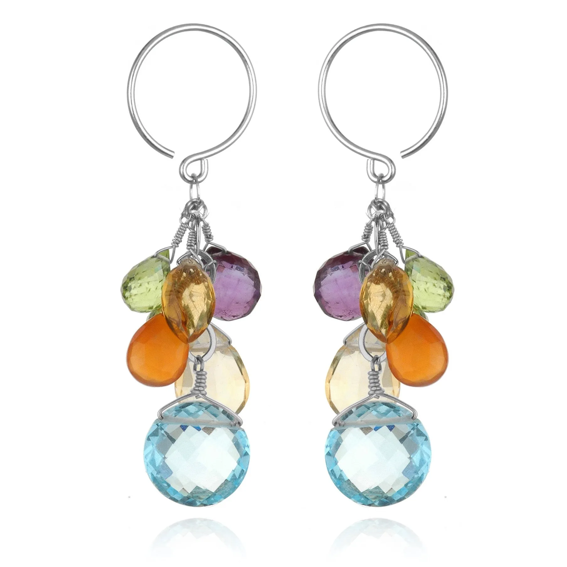 New! Coin Dangle Earrings - Sky Blue Topaz Silver sold by Amelia Rose Design