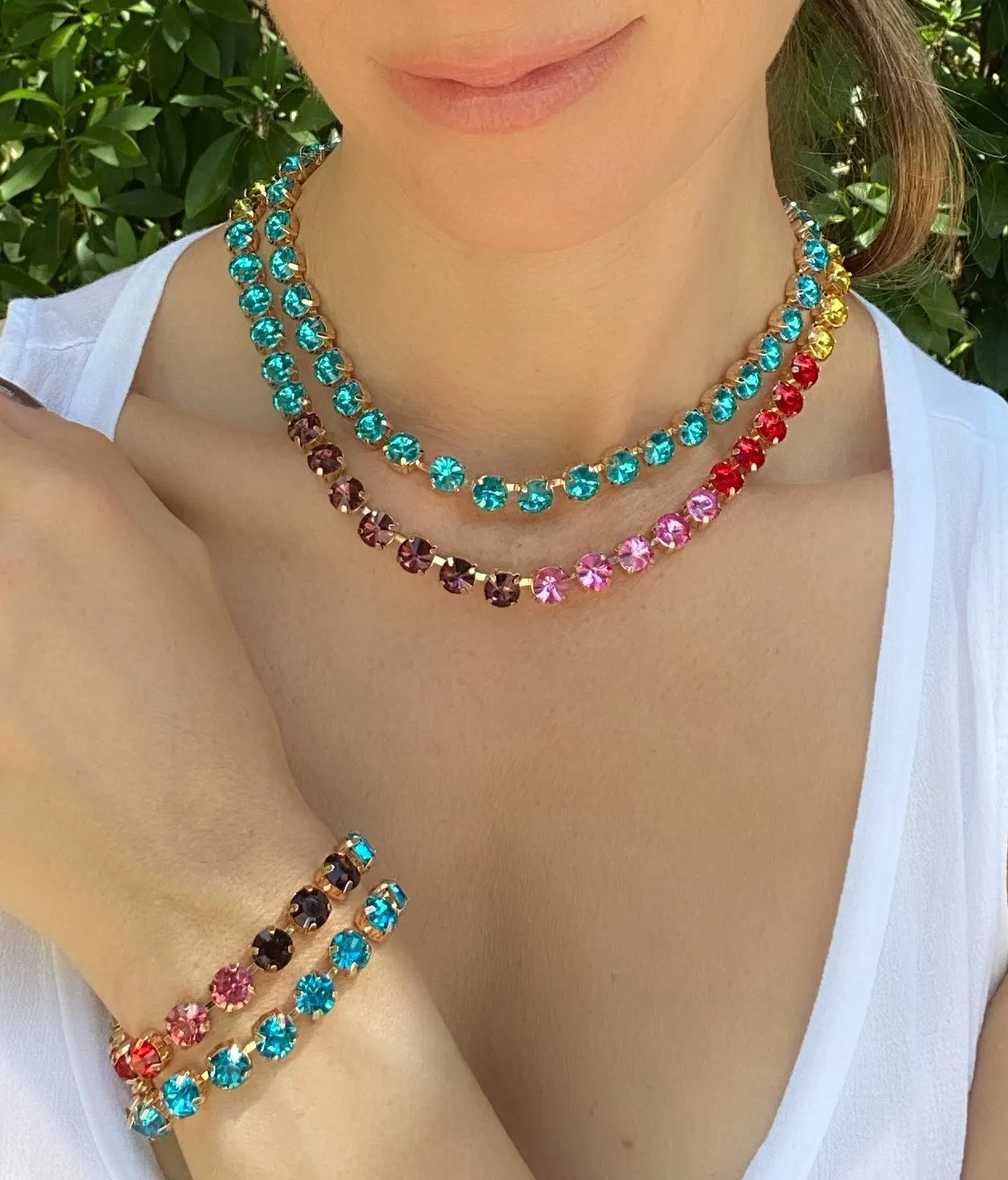 London Rainbow Solitaire Choker sold by Amelia Rose Design product image thumbnail 2