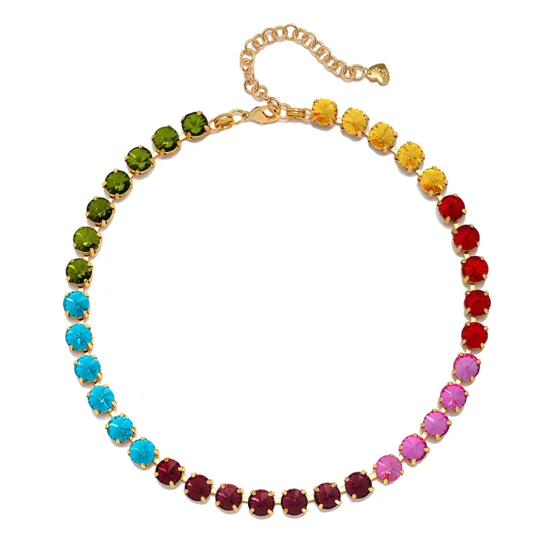 London Rainbow Solitaire Choker sold by Amelia Rose Design
