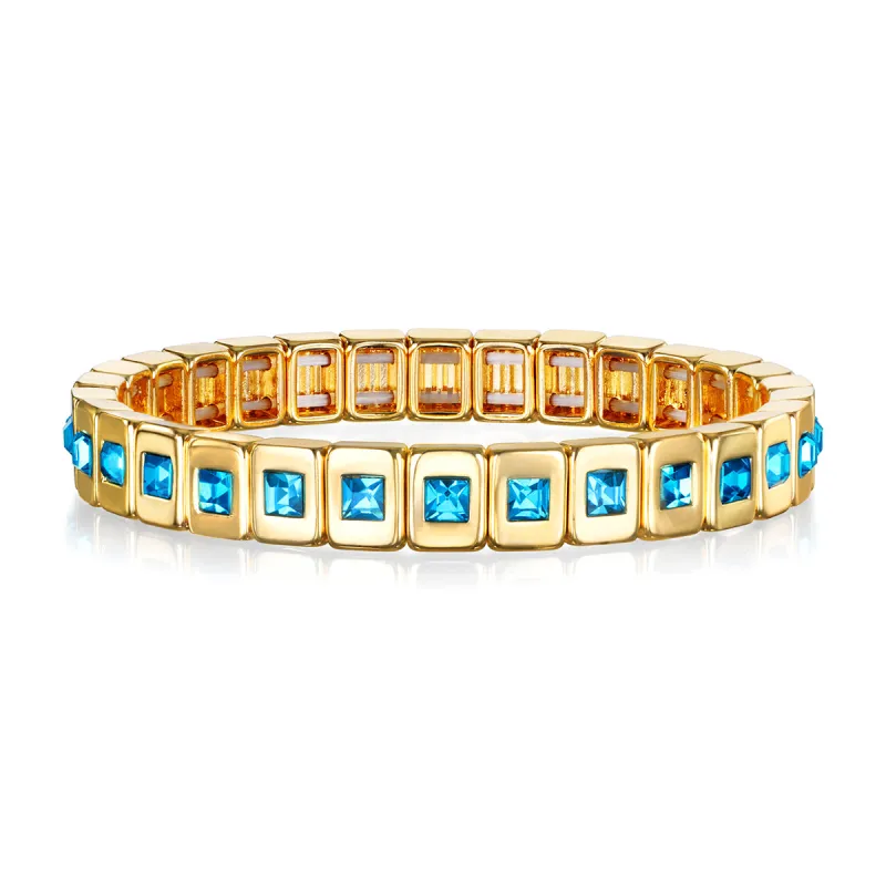 Blue Sparkle Tile Bracelet sold by Amelia Rose Design