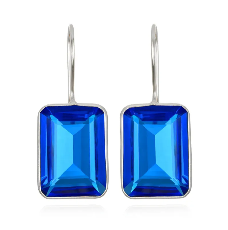 Emerald Cut Valencia-Cobalt Blue Silver sold by Amelia Rose Design