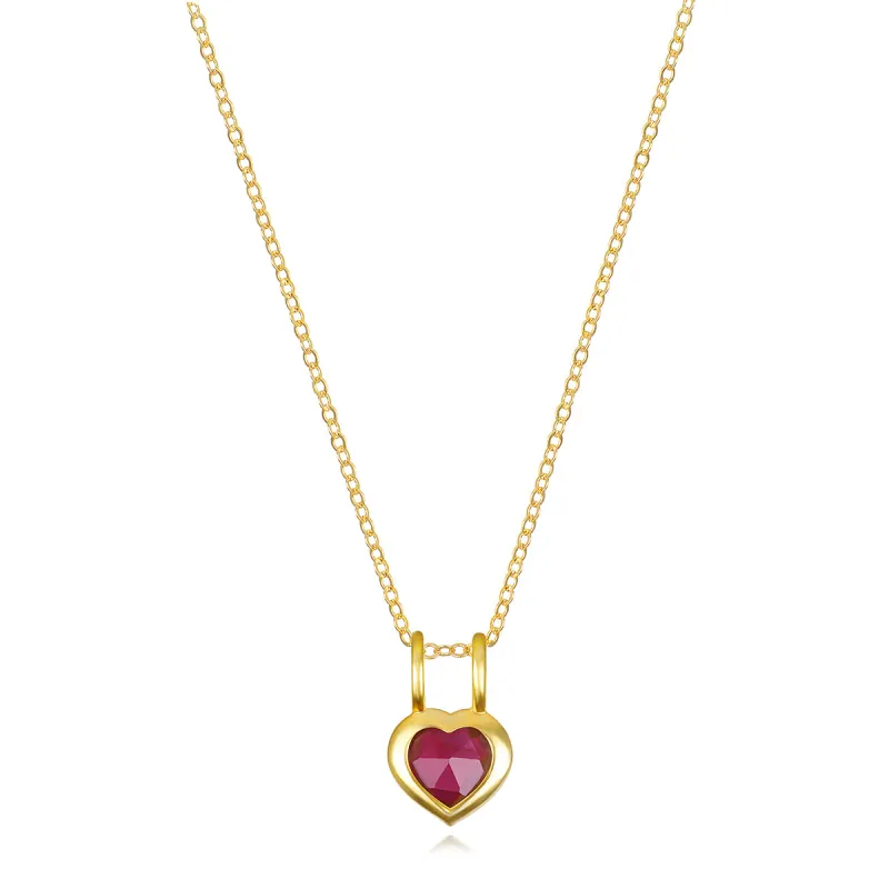 Birthstone Heart Necklace - July Ruby sold by Amelia Rose Design
