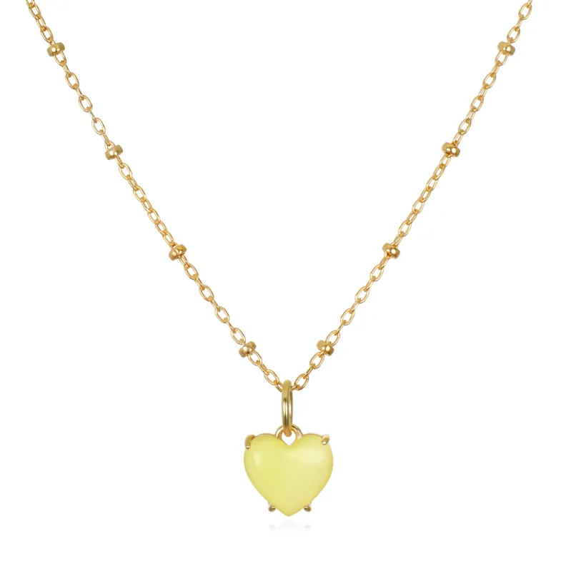 New! Sweet Heart Necklace-Yellow sold by Amelia Rose Design