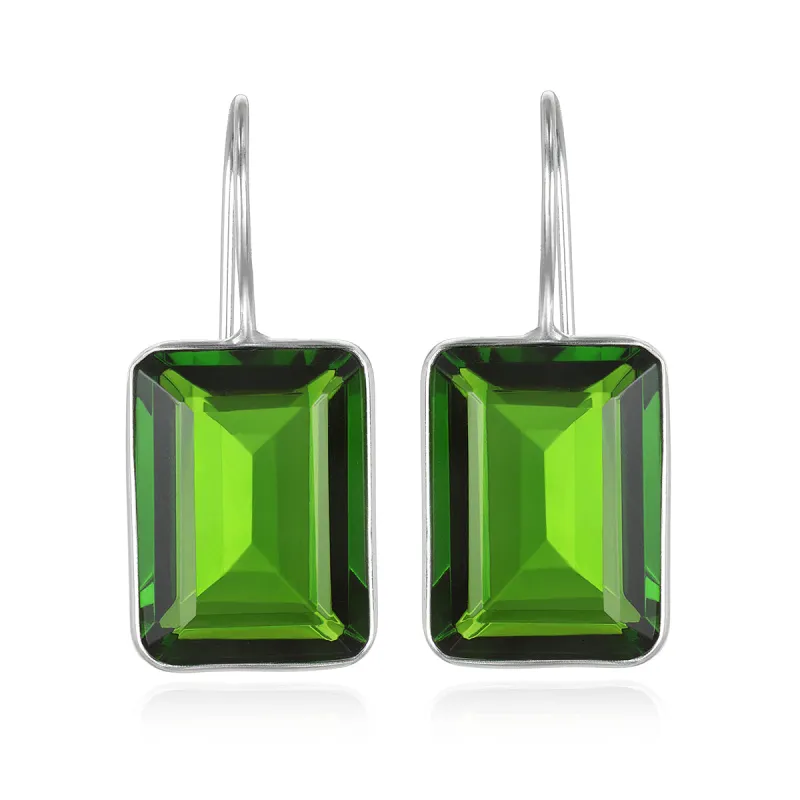 Emerald Cut Valencia-Lime Silver sold by Amelia Rose Design