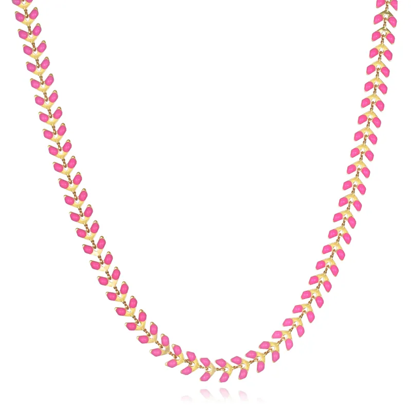 Enamel Chevron Necklace-Rose sold by Amelia Rose Design