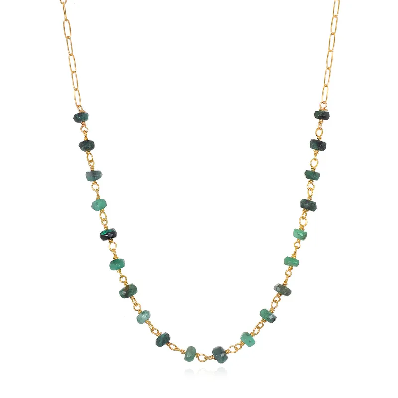 Paperclip Necklace - Emerald sold by Amelia Rose Design
