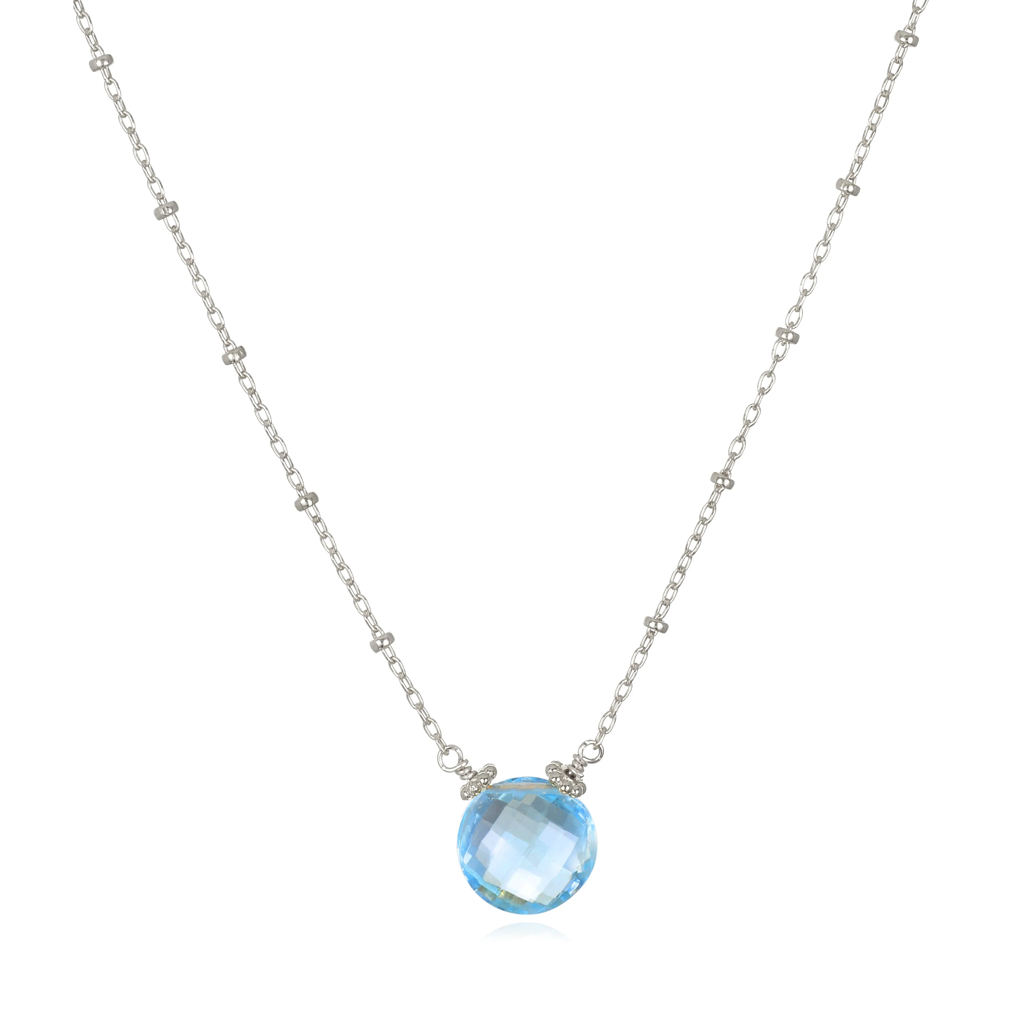 New! Topaz Coin Beaded Necklace-Silver sold by Amelia Rose Design