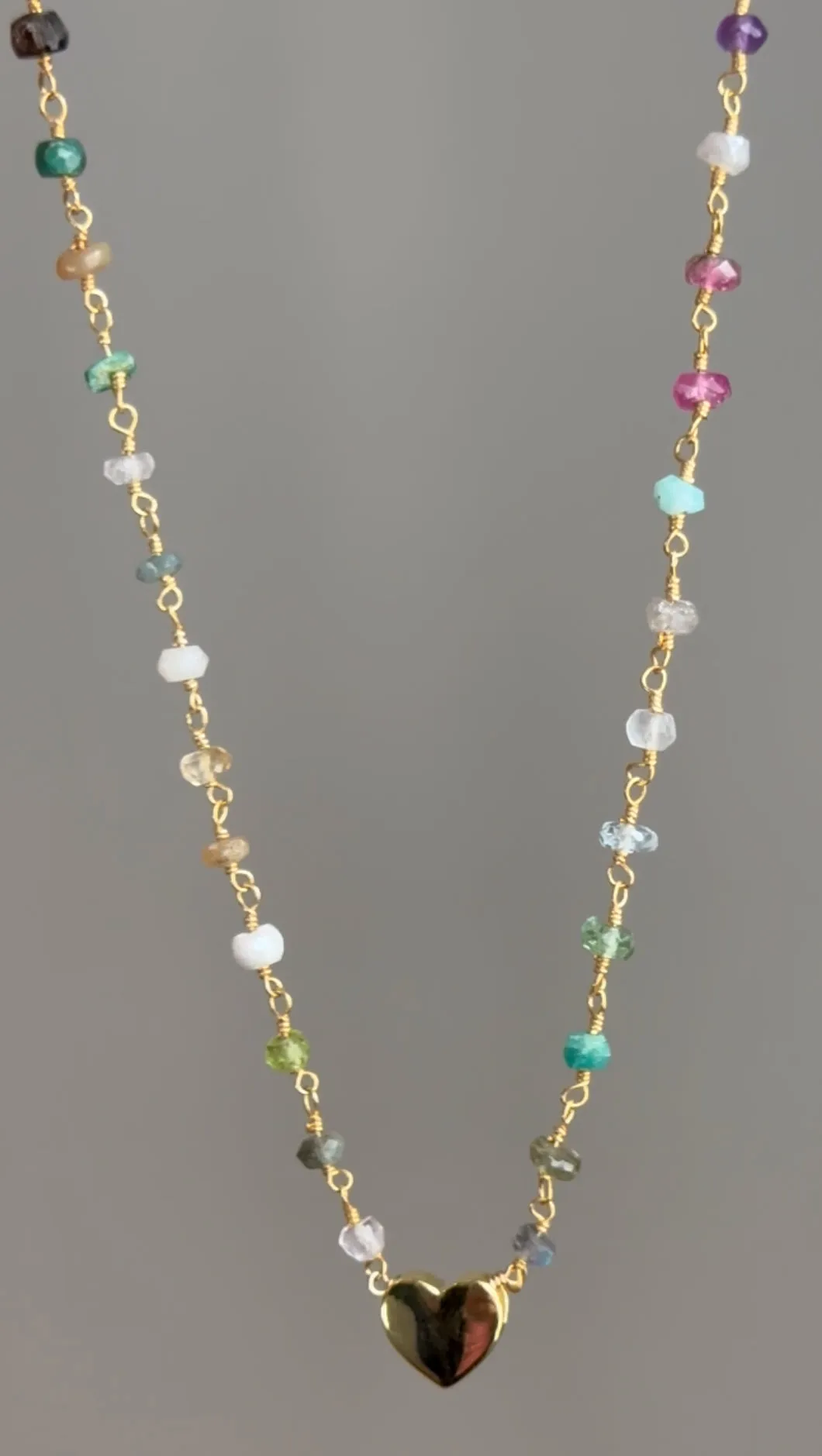 New! Rainbow Heart Bead Necklace sold by Amelia Rose Design product image thumbnail 3