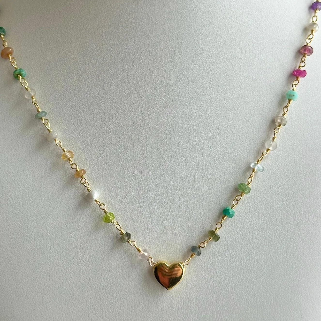 New! Rainbow Heart Bead Necklace sold by Amelia Rose Design product image thumbnail 2