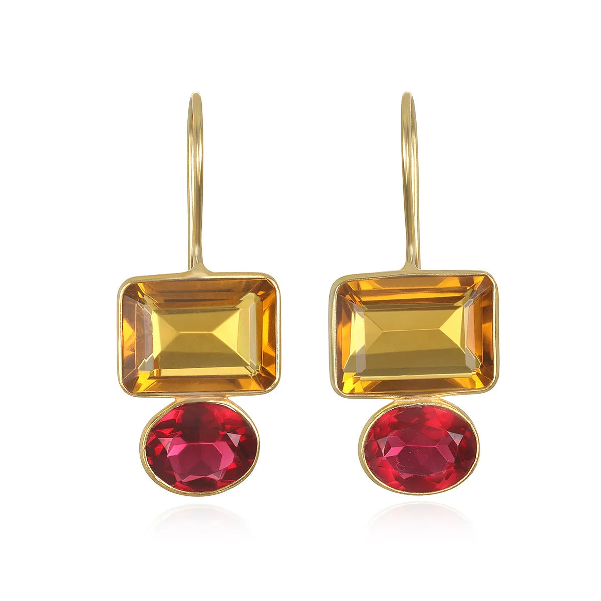 Valencia Earring-Orange & Fuchsia Gold sold by Amelia Rose Design