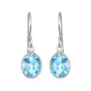 Bezeled Oval Gemdrop Earrings - Sky Blue Topaz sold by Amelia Rose Design