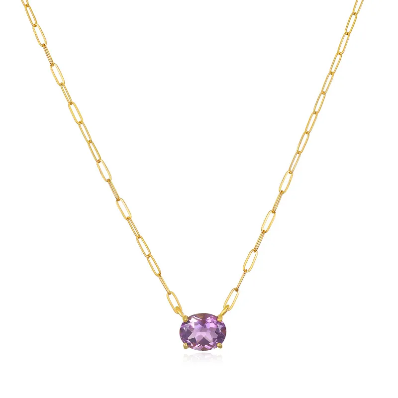 Gem Drop Amethyst Necklace sold by Amelia Rose Design