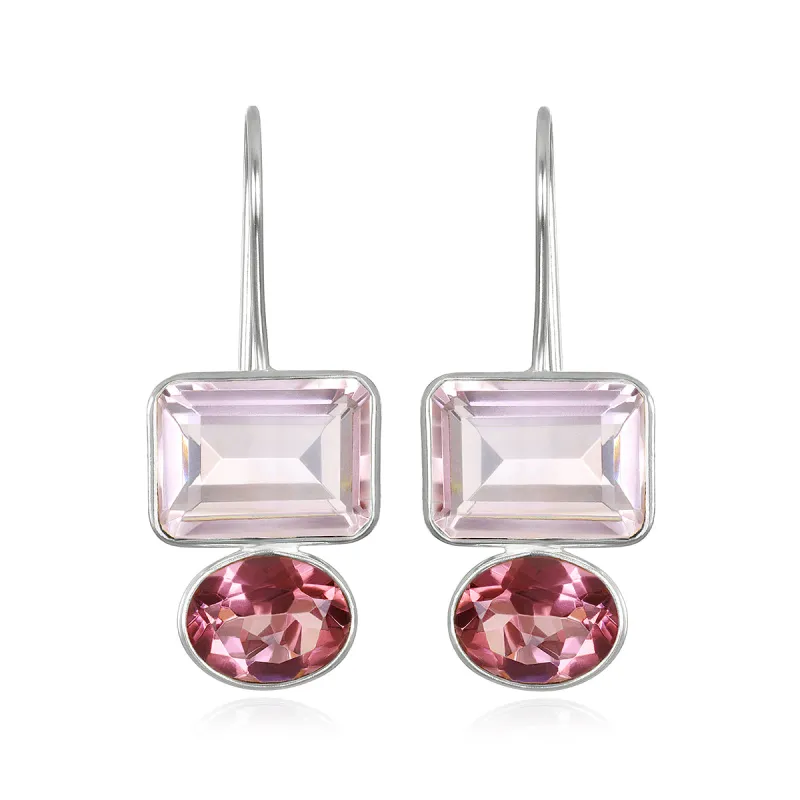 Valencia Earring-Blush & Rose Silver sold by Amelia Rose Design