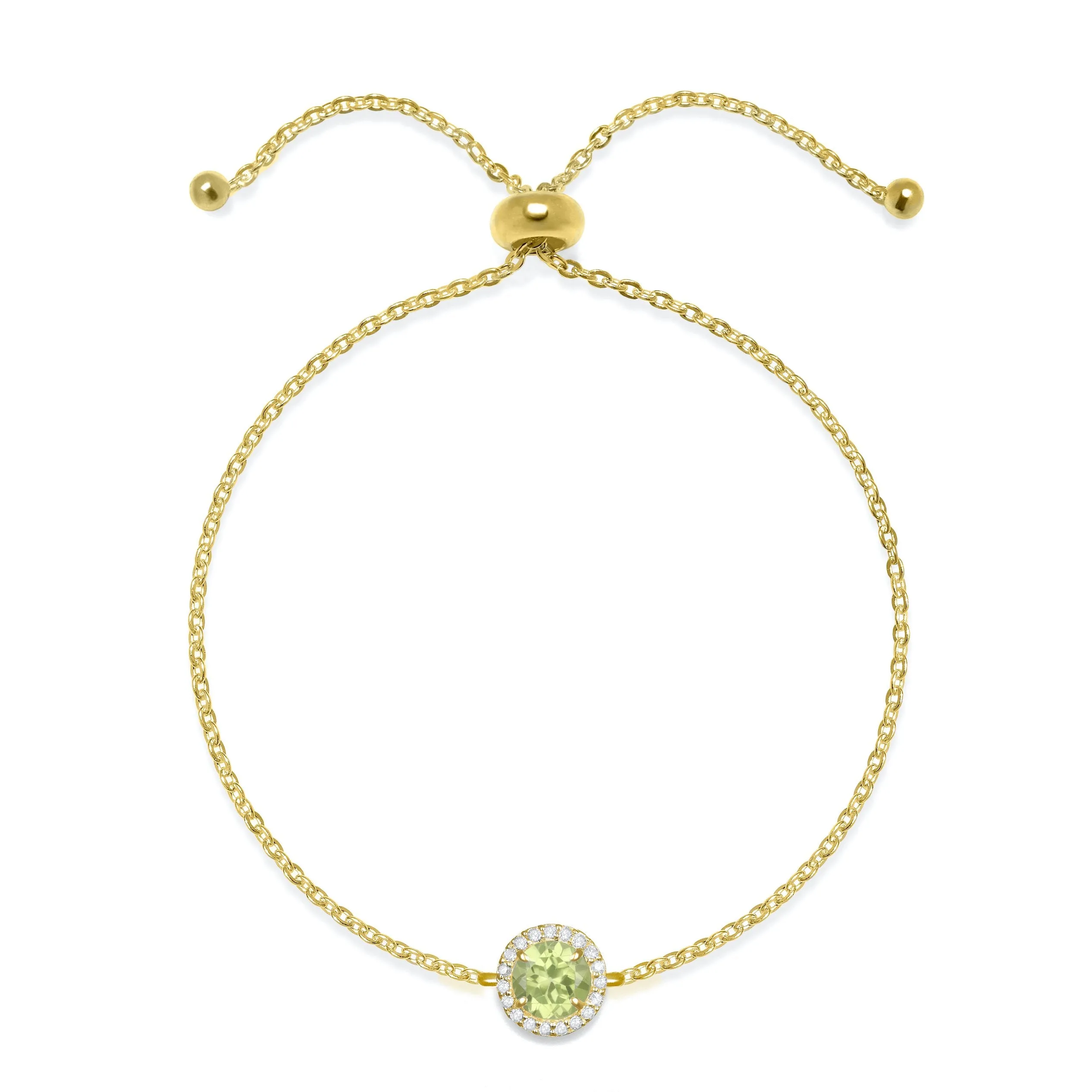 Birthstone & Diamond Bracelet- August Peridot sold by Amelia Rose Design