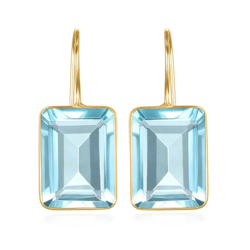 Emerald Cut Valencia-Sky Blue Gold sold by Amelia Rose Design