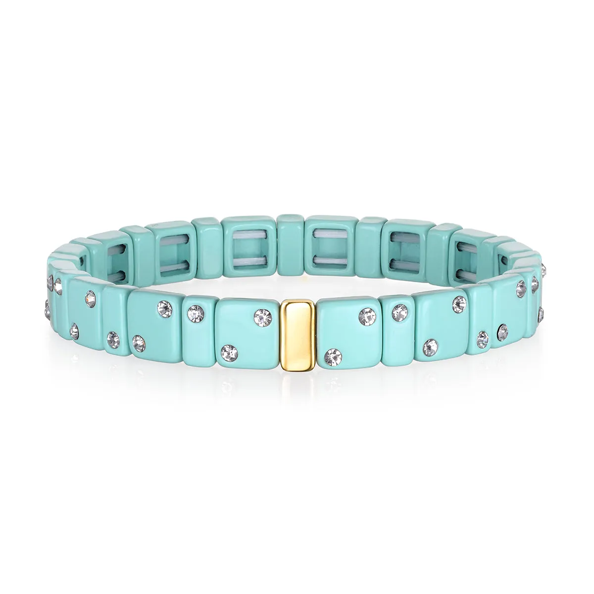 CZ Enamel Bracelet-Aqua sold by Amelia Rose Design