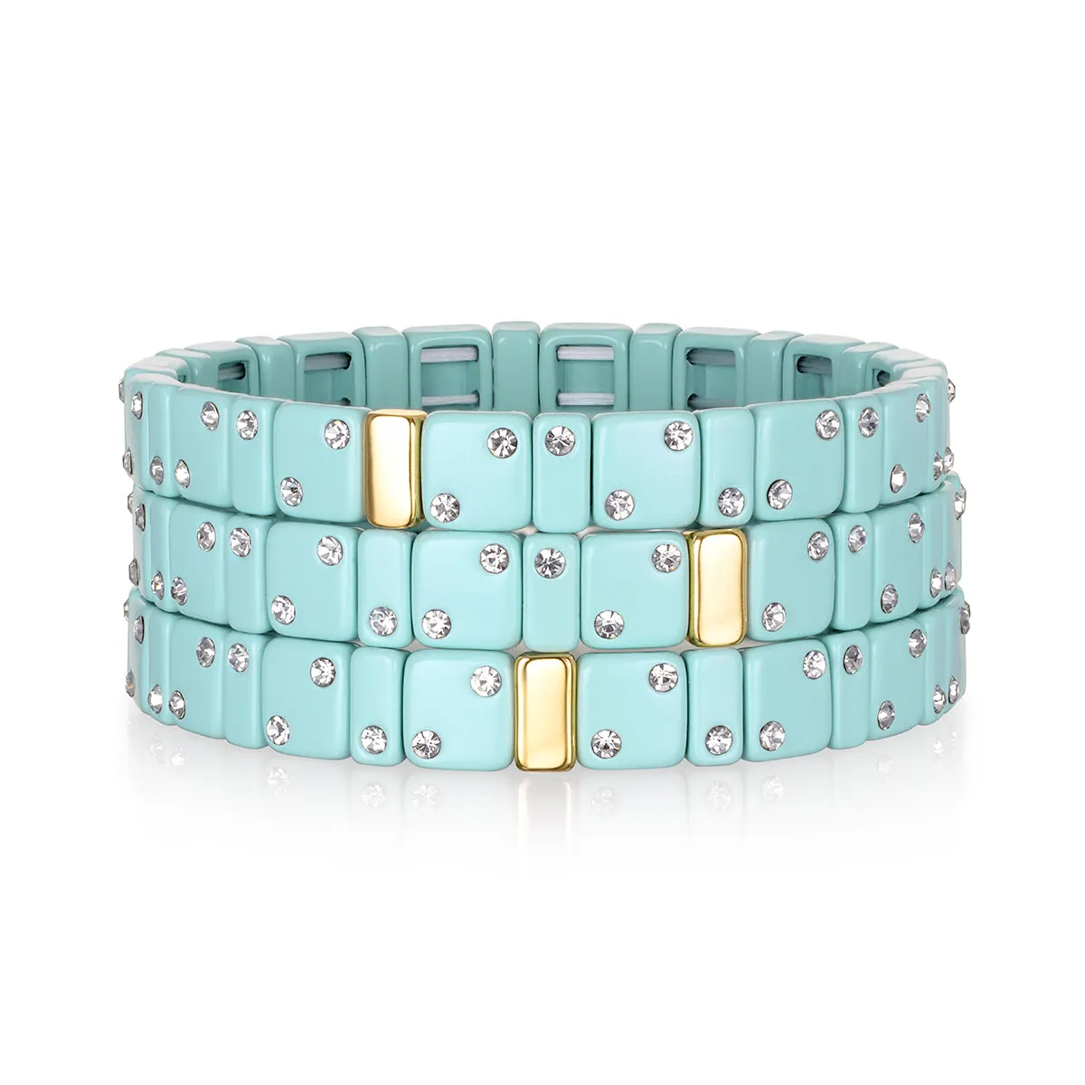 CZ Enamel Bracelet-Aqua sold by Amelia Rose Design product image thumbnail 2