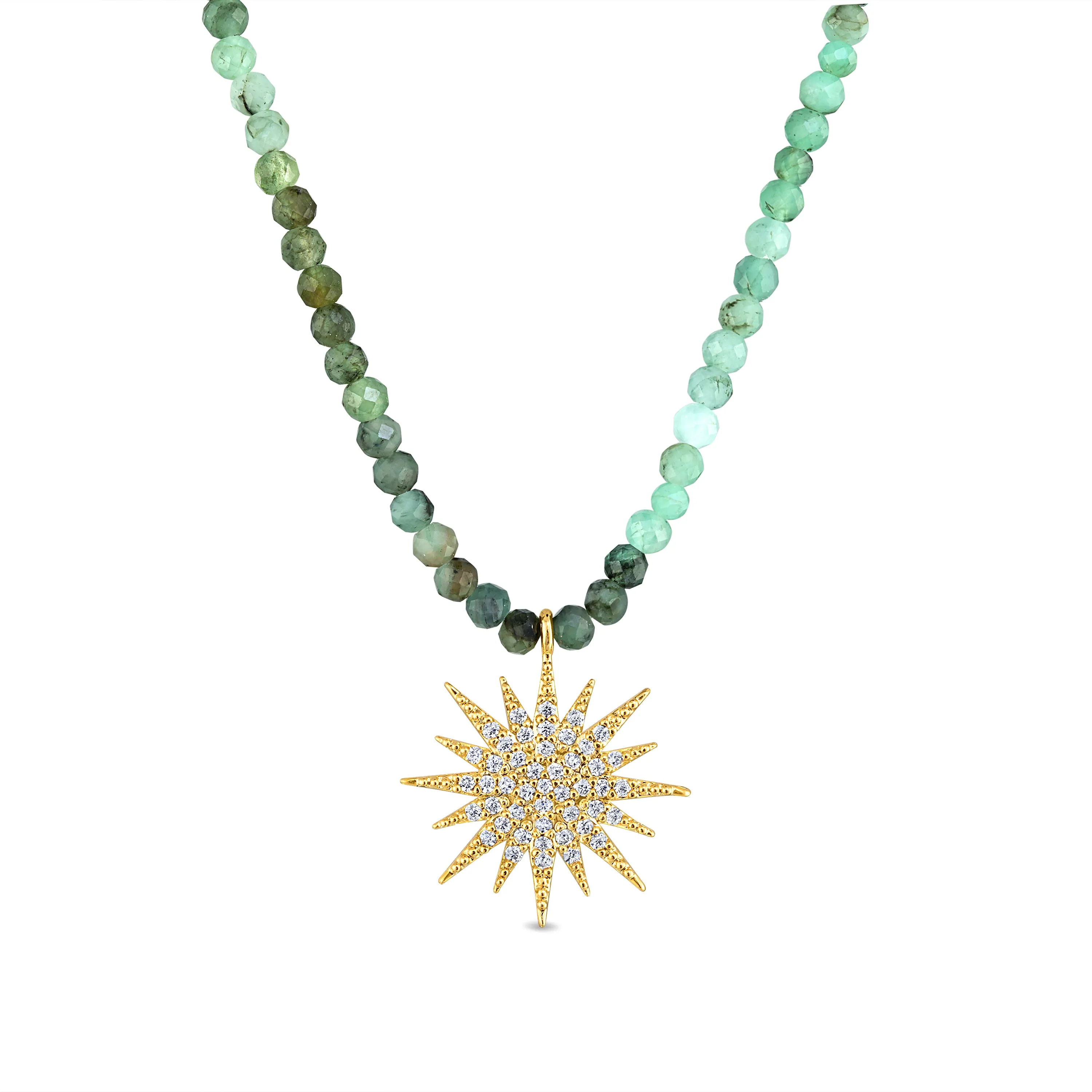 Gemstone Sunburst Necklace - Emerald sold by Amelia Rose Design product image thumbnail 2