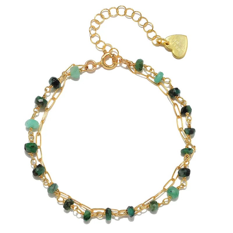 Paperclip Bracelet - Emerald sold by Amelia Rose Design