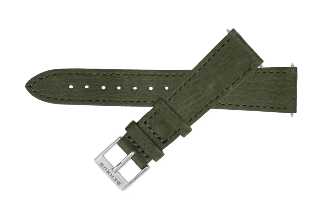 Green Italian Leather 20mm Strap sold by Benrus
