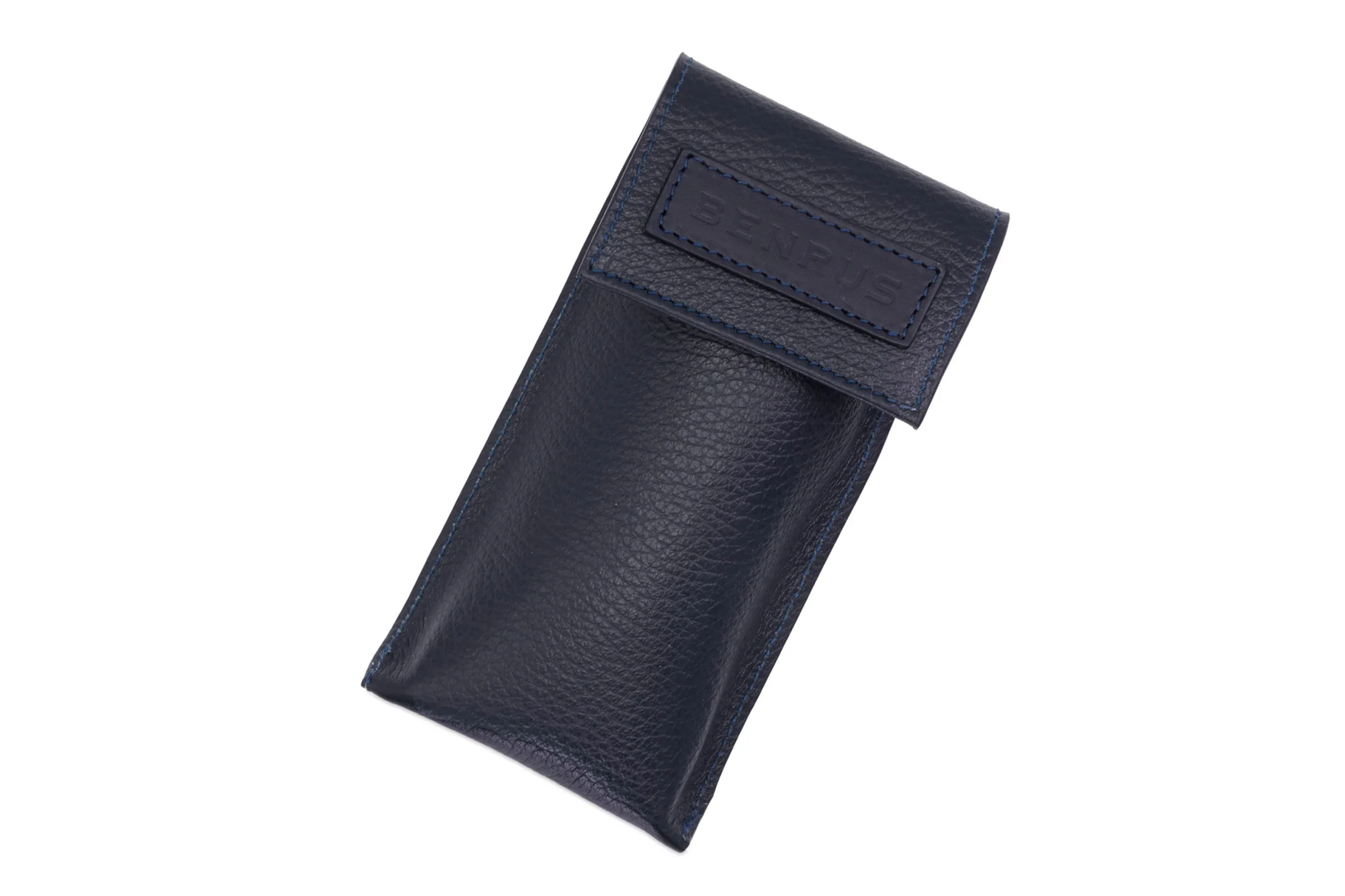 Navy Blue Italian Leather Watch Travel Pouch sold by Benrus