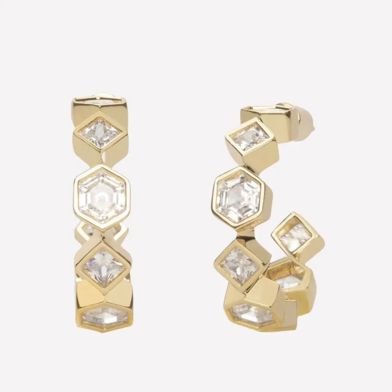 Milou Bezel-Set Earrings sold by Bonheur Jewelry