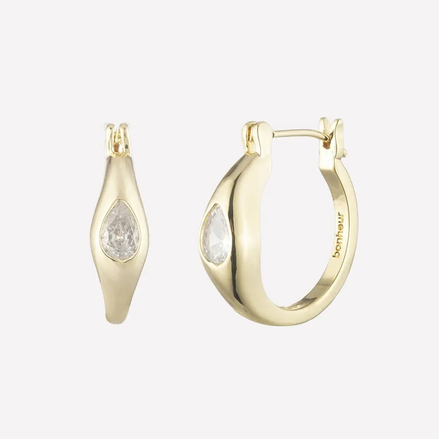 Babette Crystal Hoop Earrings sold by Bonheur Jewelry