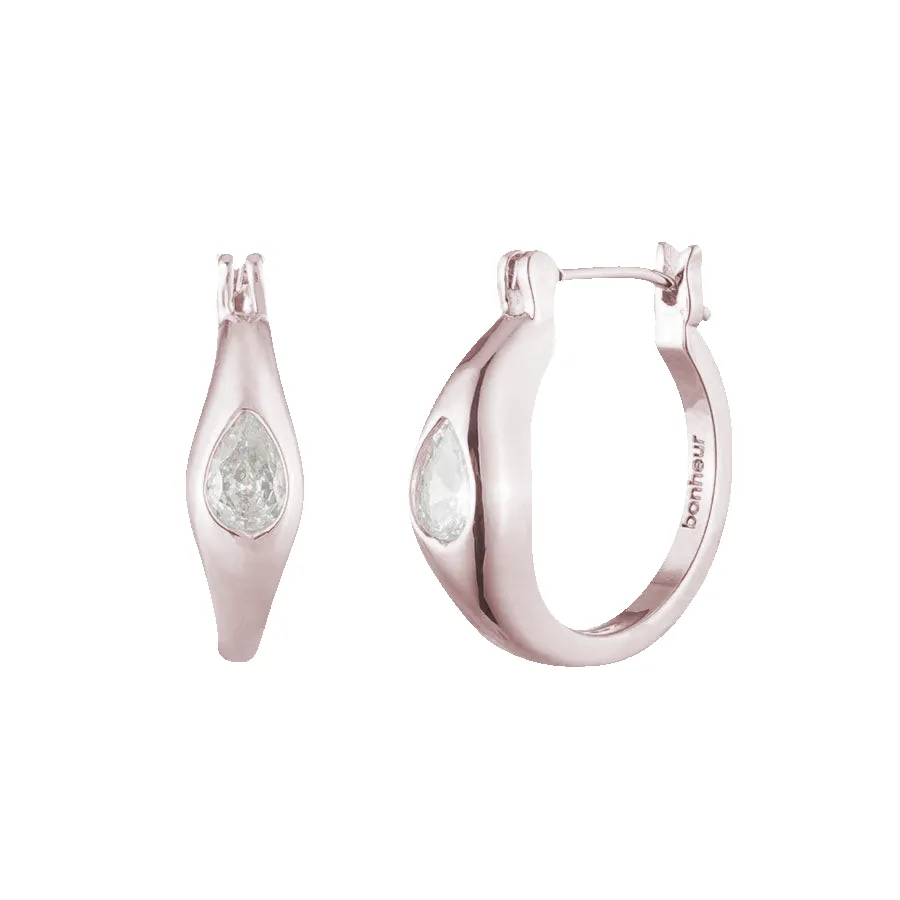 Babette Crystal Hoop Earrings sold by Bonheur Jewelry product image thumbnail 5
