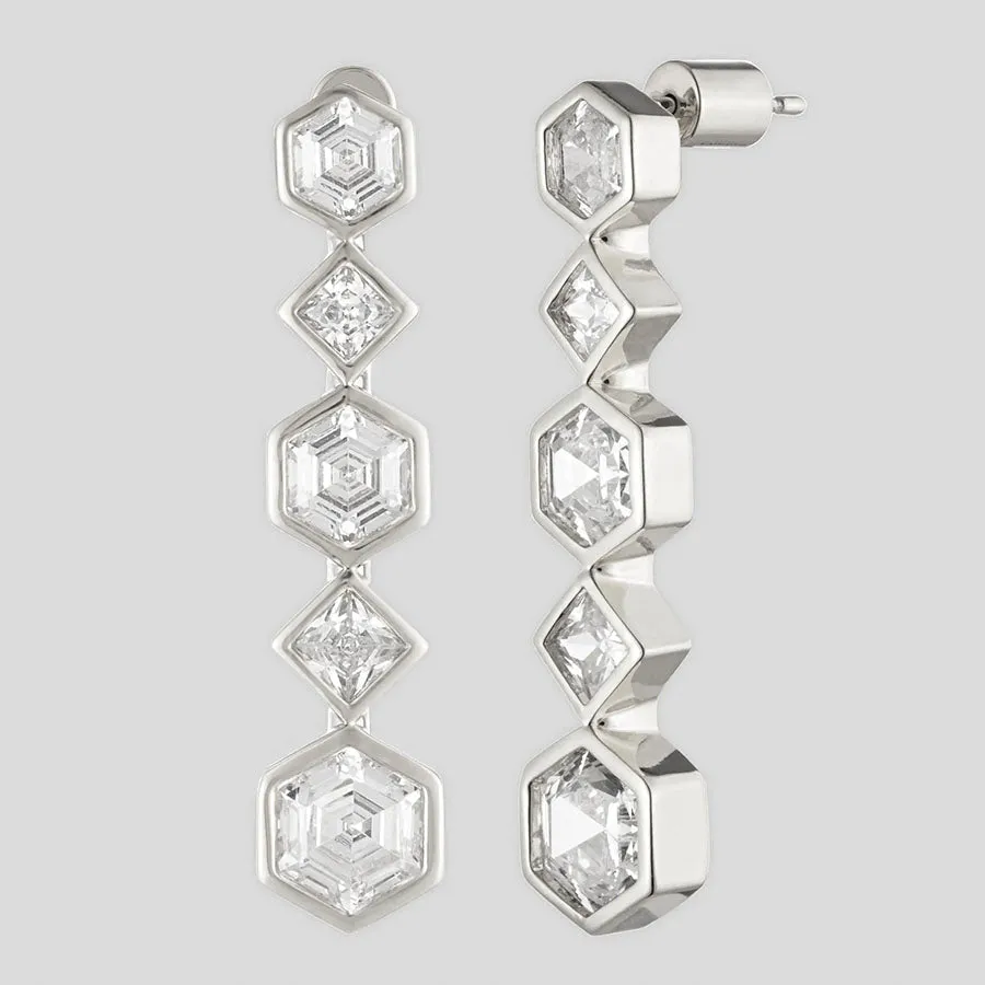 Milou Crystal Linear Drop Earrings sold by Bonheur Jewelry product image thumbnail 2