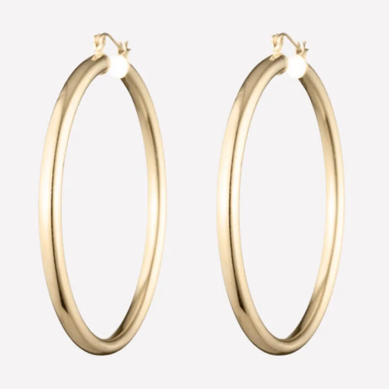 Selena Thick Hoop Earrings sold by Bonheur Jewelry