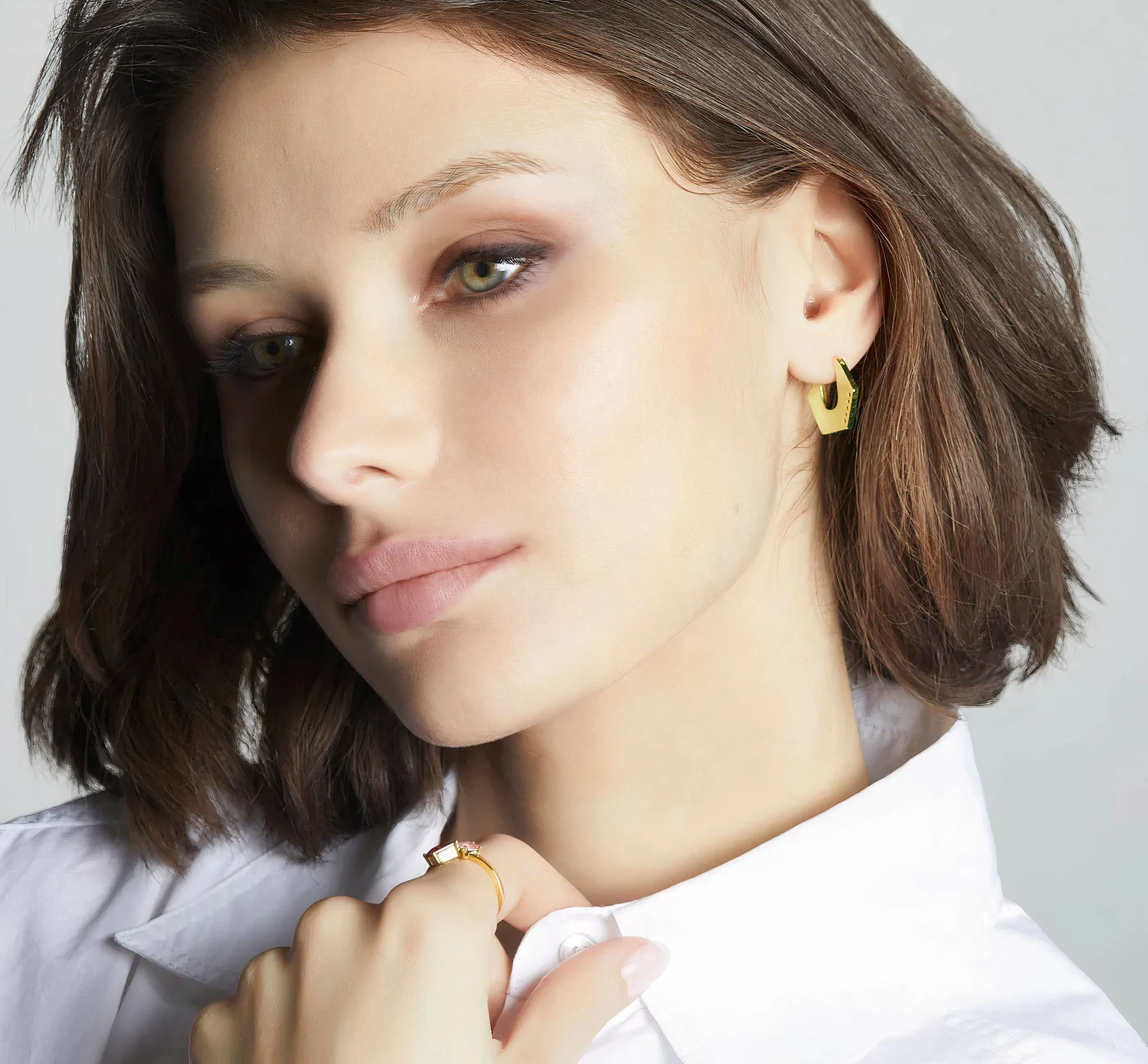 Mireille Hexagon Hoops sold by Bonheur Jewelry product image thumbnail 4